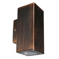 Φωτιστικό Τετράγωνο Διπλής Κατεύθυνσης 2xGU10 230V Πλαστικό IP54 Ρουστίκ 3-07602171